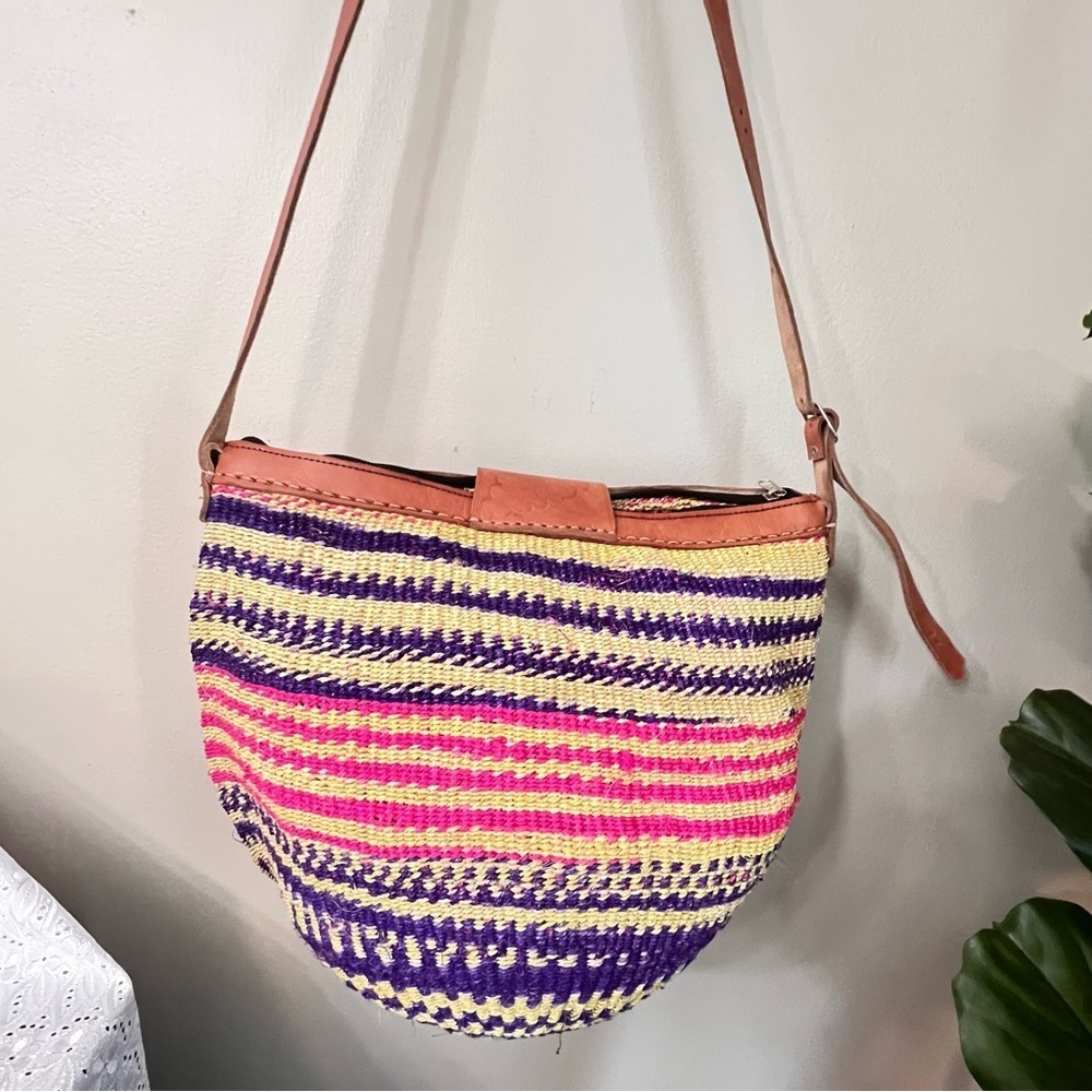 Africa sisal bag, woven shoulder bag like new - Picture 2 of 6